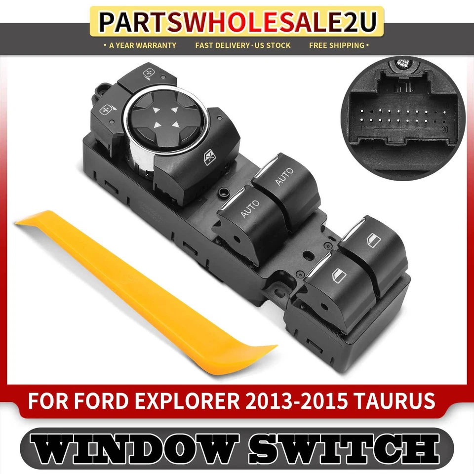 1x Interruptor de ventana eléctrica del conductor delantero para Ford Explorer 2013-2015 Taurus 2013-2019 Foto 1 de 4