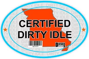Certified Dirty Idle Sticker not Clean Idle Sicker MISSOURI - Picture 1 of 1
