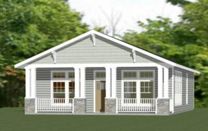 30x40 House -- 3 Bedroom 2 Bath -- 1,200 sq ft -- PDF Floor Plan -- Model 2B - Picture 1 of 5