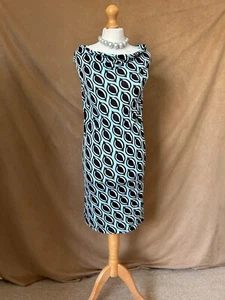 SALE !! Diane von Fürstenberg. Womens Blue Pattern Silk Slip Dress. Size 4. UK8 - Picture 1 of 9
