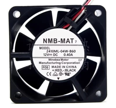 NMB 2410ML-04W-B60 6025 12V 0.4A 6CM 3-Wire Dual Ball Cooling Fan - Image 1 of 4