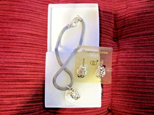 DESIGNER COLLECTION OHRRINGE & HALSKETTE / SILBERFARBEN - Bild 1 von 10