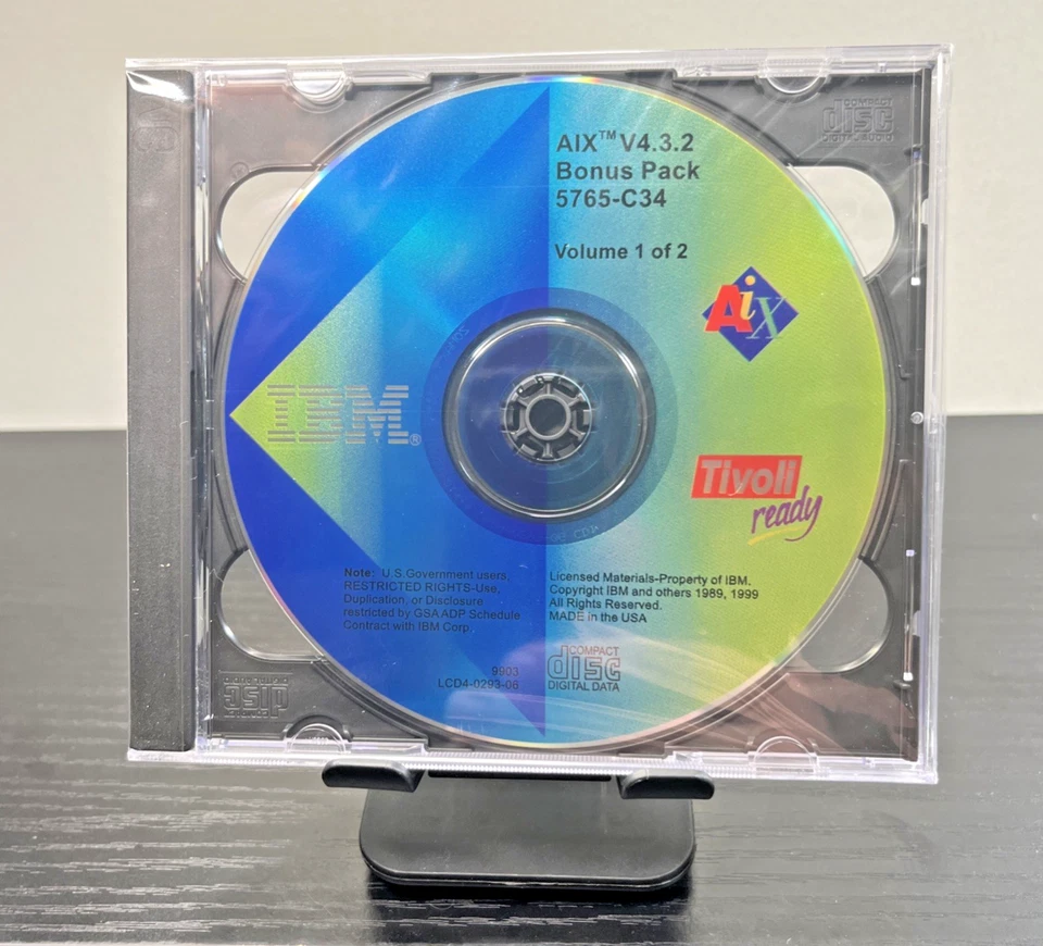 IBM AIX V4.3.2 Bonus Pack 5765-C34 Sellado Vintage UNIX Software CD Foto 1 de 3
