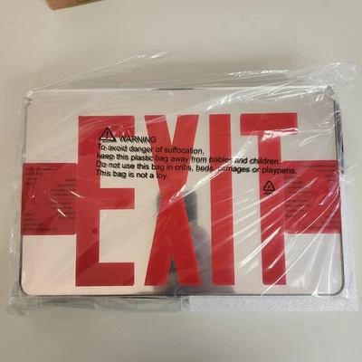 SiTiSFi 出口标志边缘照明 LED 双脸红色字母 3 路安装电池备用 — 第 1/4 张图片