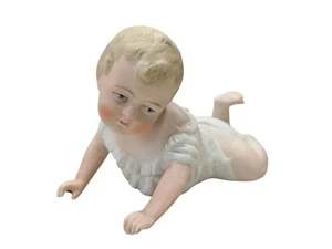 Antique Leube Reichmannsdorf Porcelain Bisque Piano Baby Germany Boy Crawling   - Picture 1 of 11