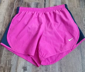 Nike Dri-Fit Shorts Girl's Size Large Pink Youth Running Lined Drawstring - Picture 1 of 10