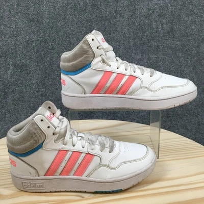 Adidas Shoes Youth 6 Hoops Mid 3.0 Athletic Mid Top Sneakers White Multicolor - Image 1 of 4