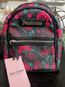 Juicy Couture Mini Rucksack Petal Rose Schwarz Multi mit verstellbaren Trägern - Bild 1 von 11