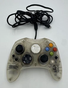 OEM Original Microsoft Xbox Clear Crystal Controller W Breakaway Cable TESTED #2 - Picture 1 of 8