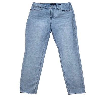 Pantalones de mezclilla ajustados al tobillo Lucky Brand Ava de tiro medio lavado ligero desgastados 31/12 Foto 1 de 4