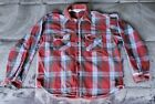 Mens 5 Five Brother Plaid Cotton Flannel Shirt Made In USA Workwear Size Large 