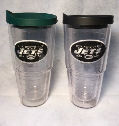 New York Jets Tervis 16oz. Tumbler Lot of 2 NFL Football Tailgate Cover