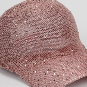 Lady Sequin Baseball Cap Hat Hollow Adjustable Breathable Sun Summer Sport Shiny - Picture 1 of 14