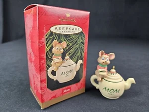 Hallmark Keepsake Christmas Ornament 1997 MOM Mouse on Teapot w/Teacup - Picture 1 of 6