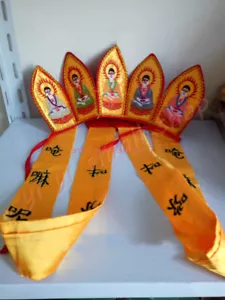 Cinco coronas de Buda, bordado fino, sombrero de Buda, productos budistas de alta calidad - Imagen 1 de 5