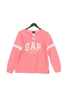 Gap Women's Hoodie M Pink Cotton with Polyester Pullover - Picture 1 of 5