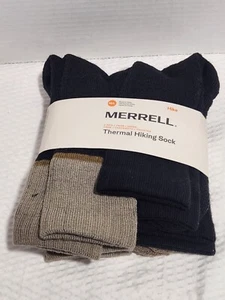 4 Pair Merrell Thermal Hiking Crew Socks M/L Men Size 9-12 Women Size 10-13 NEW - Picture 1 of 2