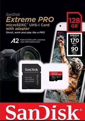 SanDisk 128GB Extreme PRO microSDXC Card U3 V30 A2 Sdhc Micro Sd  - Image 1 of 4