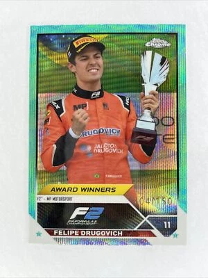 2023 Topps Chrome Formula 1 F1 192 Felipe Drugovich Aqua Wave /150 - Image 1 of 2