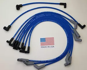 SMALL BLOCK 289 302 351W FORD BLUE 8.5MM SPIRAL HEI SPARK PLUG WIRES-2 Coil Wire - Picture 1 of 6