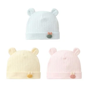 Newborn Hospital Hat Boys Girls Beanie Solid Infant Baby Hats for Spring Autumn - Picture 1 of 11