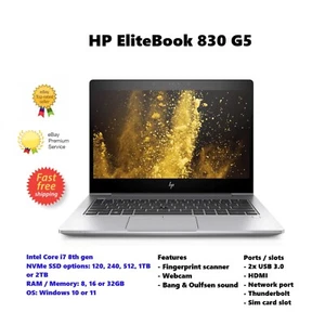 HP Elitebook 830 G5 Intel i7 8th gen. 2TB NVMe 32GB RAM 13.3" FHD Laptop SIM VAT - Picture 1 of 9