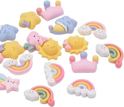 45x Cabujones Corona Estrella Nube Arco Iris para Estuche de Teléfono Decoración Fabricación de Joyas Foto 1 de 4