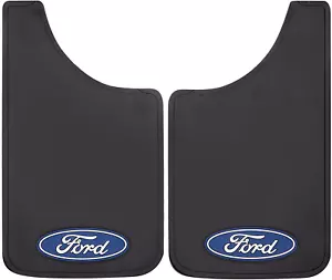 Plasticolor 000539R01 Ford Oval Logo Easy Fit Mud Guard 11"X19" - Set of 2, Blac - Picture 1 of 12