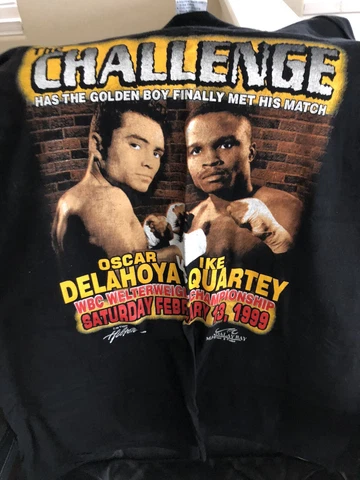Oscar De La Hoya vs Ike Quartey Fight Shirt. Laz Vegas Hilton Fight in 1999. New Cover