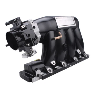 Black K-Series Intake Manifold with 70MM Throttle Body For K20 K24 K24A2 K20Z3 - Image 1 of 4