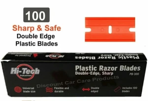 Double Edge Plastic Razor Blades 2Pack of 100 Scraping Cutting Trimming PB300 - Picture 1 of 1
