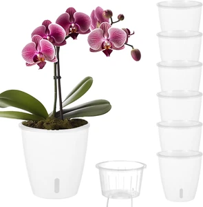 Self Watering Pots for Indoor Plants, 6-Pack 5'' Self Watering Planter with Drai - Picture 1 of 8