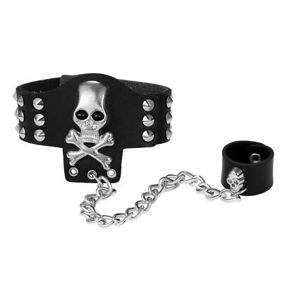 Bracelet Manchette Cuir HommeBracelet de Force Style Gothique Punk RockBracel... - Photo 1/4