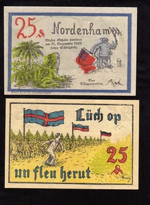 NORDENHAM - GERMANY NOTGELD -     2 x 25 PFENNIG - Picture 1 of 2