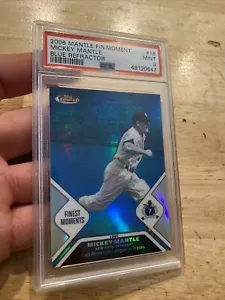 MICKEY MANTLE PSA 9 BLUE REFRACTOR Topps Finest New York Yankees Collector 2006 - Picture 1 of 12