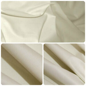 10 Metres Cotton Sateen Light Cream Delux Curtain Lining Fabric