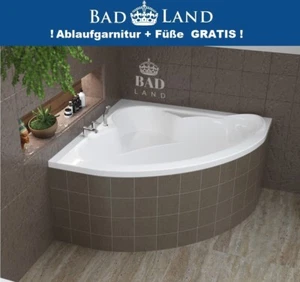 Eckbadewanne Eckwanne Wanne 120x120 Styropor Ablauf Ablaufgarnitur + Füße GRATIS - Bild 1 von 5