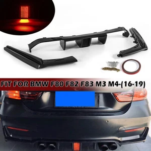 Carbon Fiber Rear Diffuser Lip W/ Light For 2015~2020 2019 BMW M3 M4 F80 F82 F83 - Picture 1 of 13
