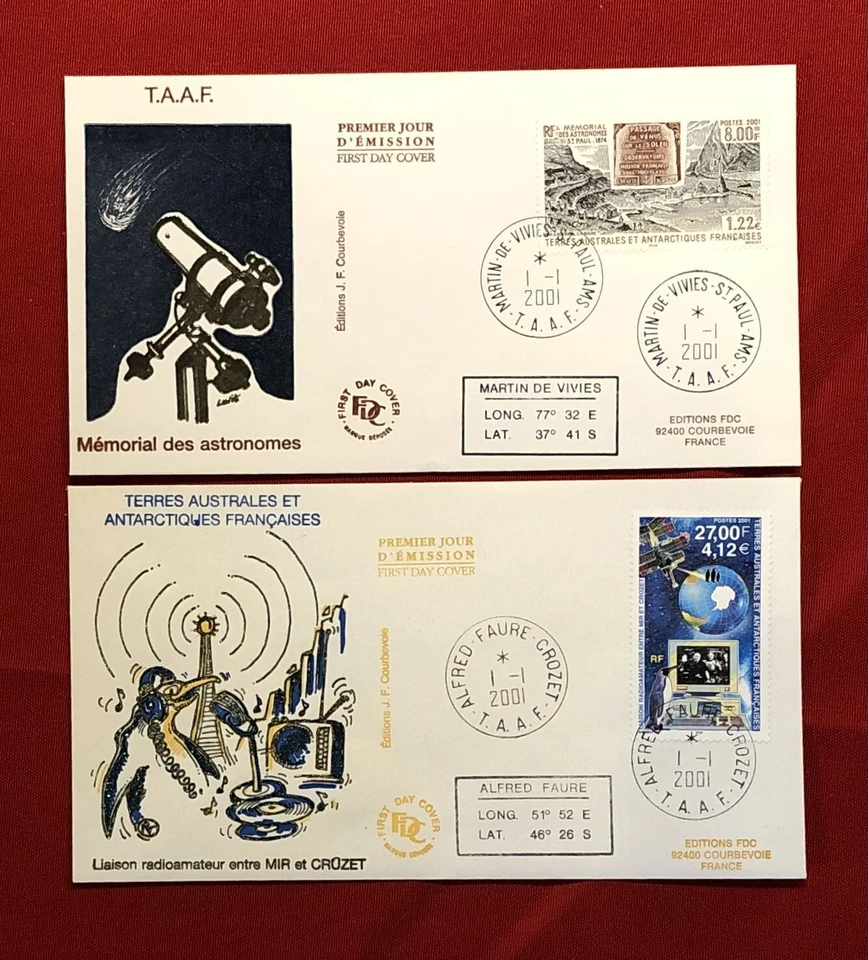 01.01.2001 Terres Australes et Antarctiques Françaises TAAF x 2 FDC Technology - Image 1 of 1