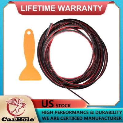 5M Car Van Interior Door Gap Red Edge Line Insert Molding Trim Strip Accessories - Image 1 of 4