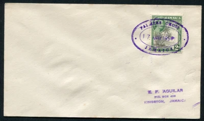 JAMAICA (23916): 1954 PALMERS CROSS TRD púrpura cancelar Foto 1 de 3