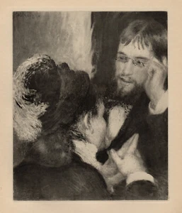 1919 RENOIR SIGNED Limited Edition Gravur "La Conversation" gerahmt signiert COA - Bild 1 von 3