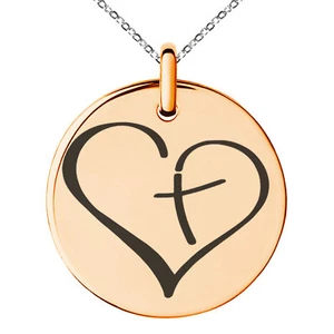 Edelstahl Kreuz Mein Herz Symbol Anhänger Halskette oder Schlüsselanhänger - Bild 1 von 25