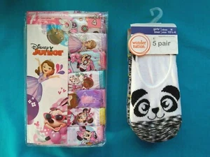 NIP ~Disney Girls' Panties & Socks~ Sz 4 Underwear 7 Pair 5-Pr Shoe Liners Sz M - Picture 1 of 8