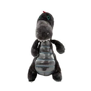 Plush Dinosaur Toy With Red Spikes Hugfun 12" Gray & Silver dragon metallic b - Picture 1 of 10