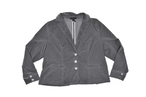 Lane Bryant Women's Gray Corduroy Blazer Jacket Plus Size 24 Button - Picture 1 of 8