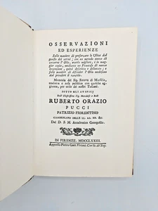 OSSERVAZIONI ED ESPERIENZE SULLE MANIERE DI PRESERVARE LE ULIVE Pucci 1773, 1987 - Picture 1 of 2