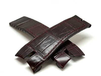 GENUINA ROGER DUBUIS Borgoña Caimán 27mm/20mm Correa de Reloj para Despliegue NUEVO Foto 1 de 4