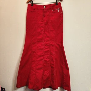 Maxi falda vaquera roja sirena vintage Yk2 Bisou Bisou talla 6 retro Wimsygoth - Imagen 1 de 22