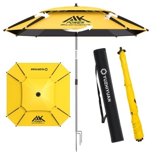 Outdoor Patio Umbrella, 7.8FT Yard Pool Umbrella with 8 Sturdy Ribs and Doubl... - Picture 1 of 8